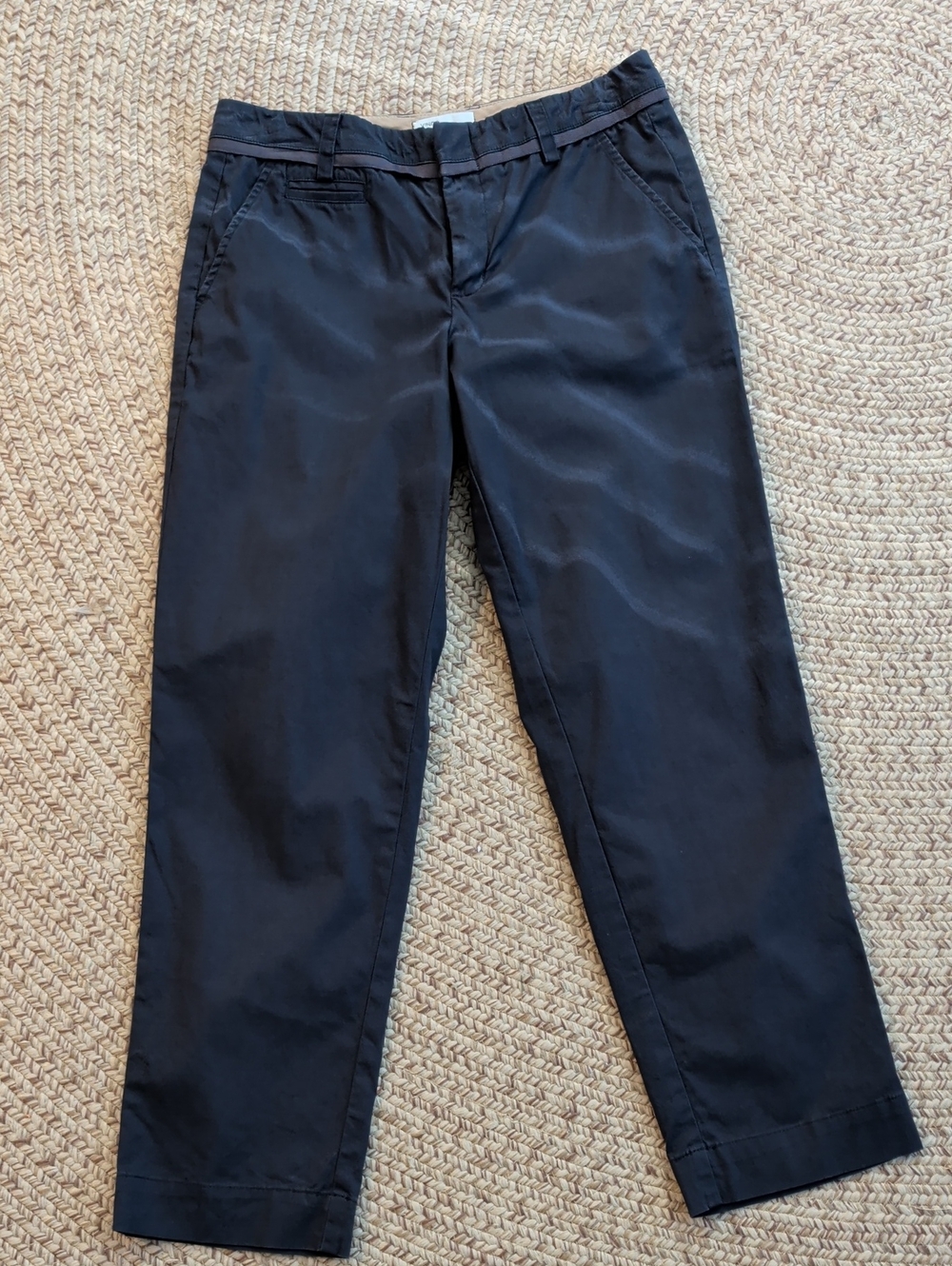 Vince Navy Blue Cropped Straight-Leg Pants